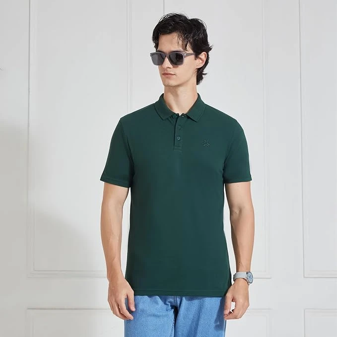 Campus Men Cotton Blend Polo T-Shirt